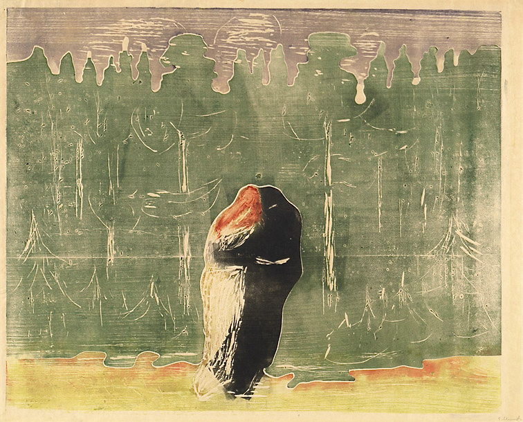 Edvard Munch woodcut Toward the Forest